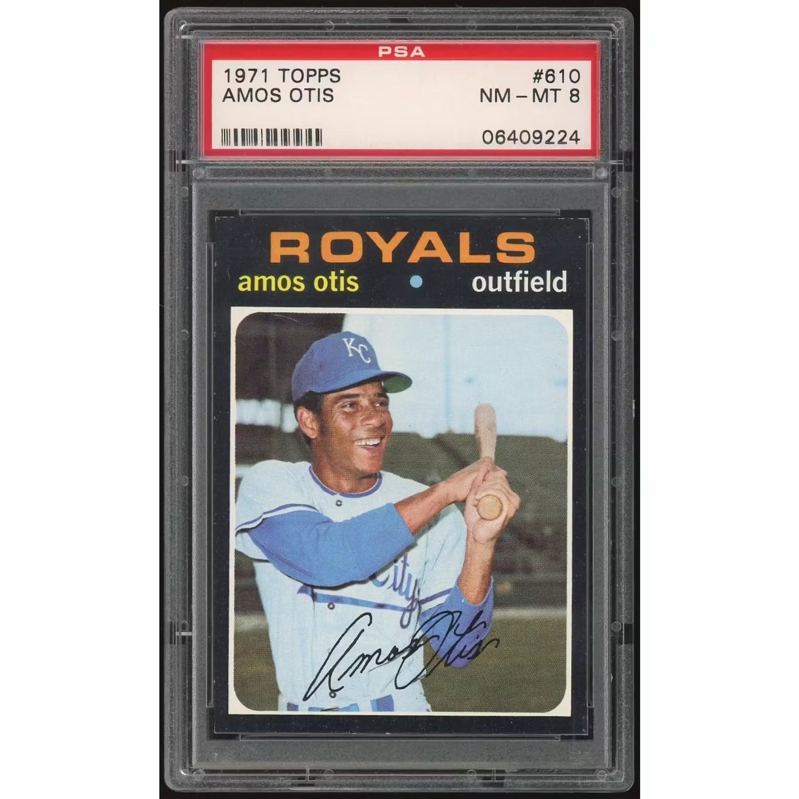 Amos Otis 1971 Topps #610 Baseball Card | PSA 8