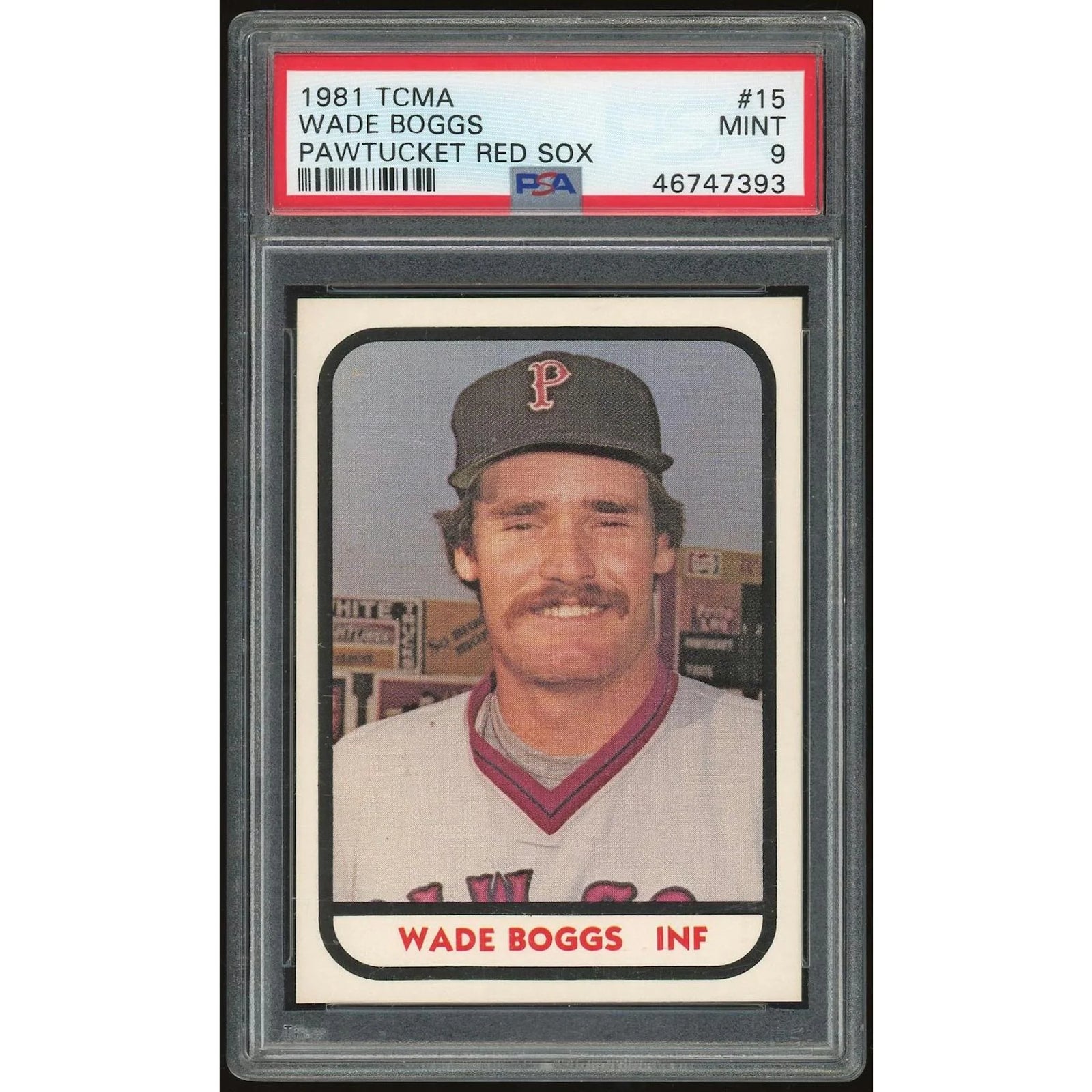 Wade Boggs 1981 TCMA Pawtucket #15 Card | PSA 9