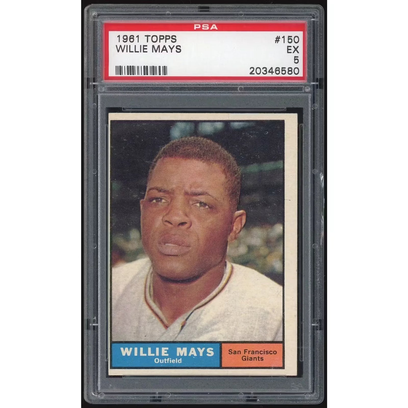 1961 Topps #150 Willie Mays Card | PSA 5