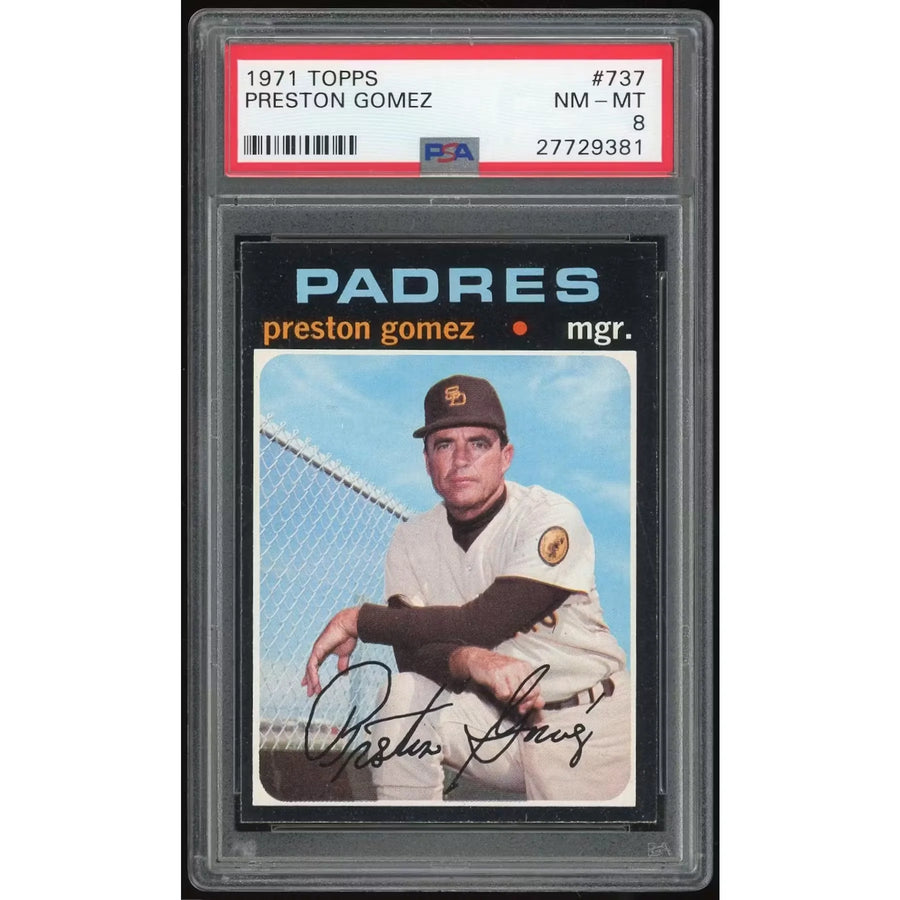 1971 Topps #737 Preston Gomez Baseball Card | PSA 8