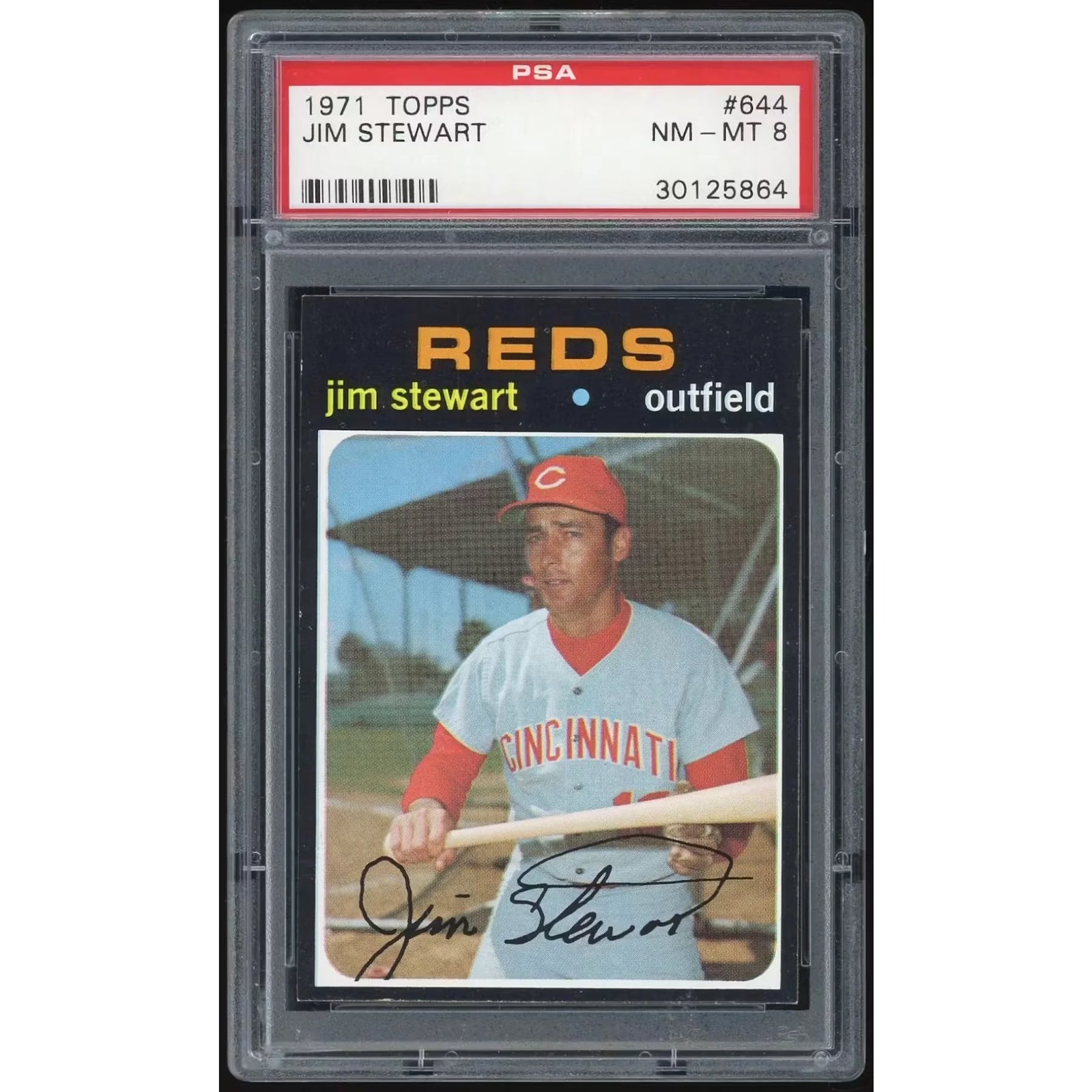 Jim Stewart 1971 Topps #644 Baseball Card | PSA 8
