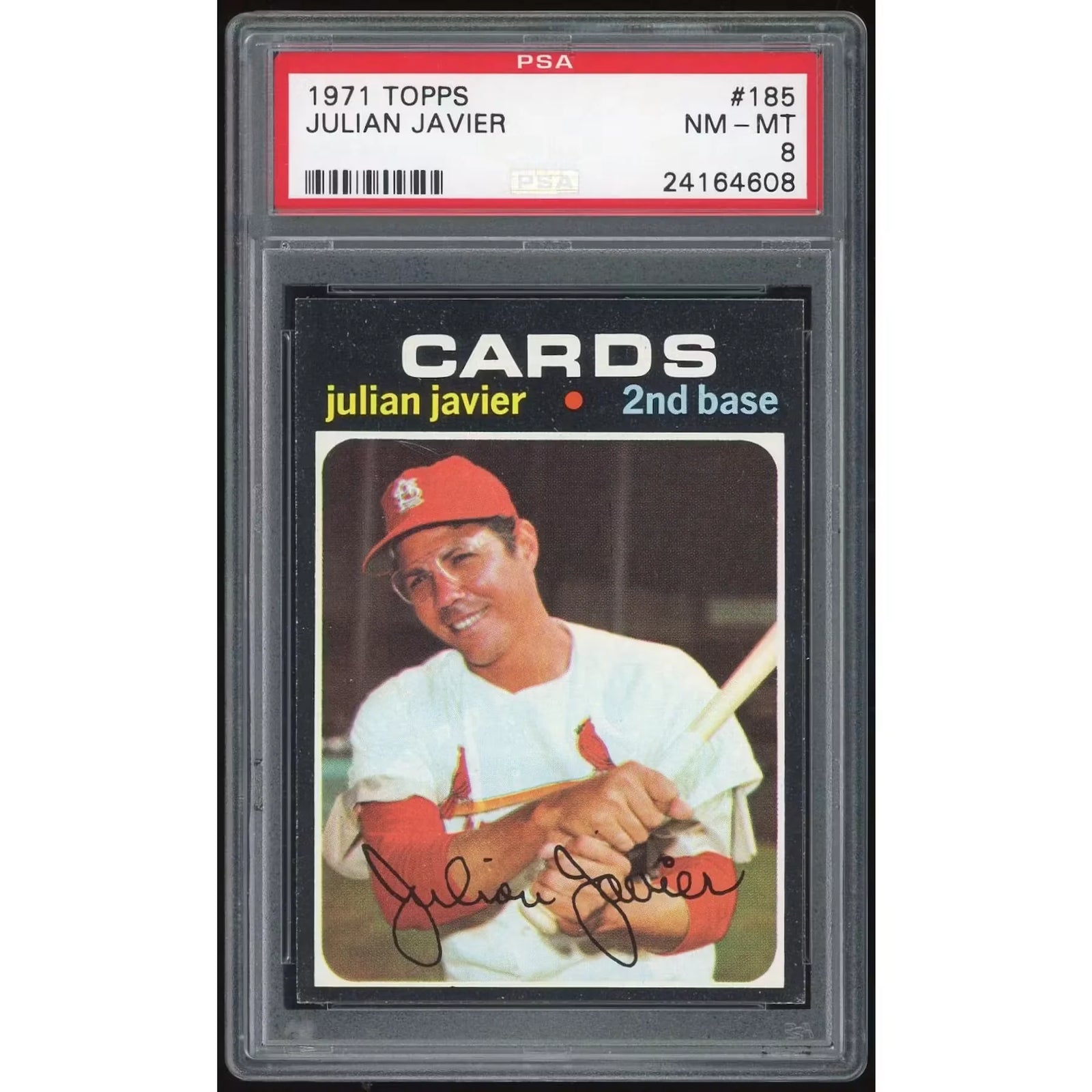 Julian Javier 1971 Topps #185 Baseball Card | PSA 8