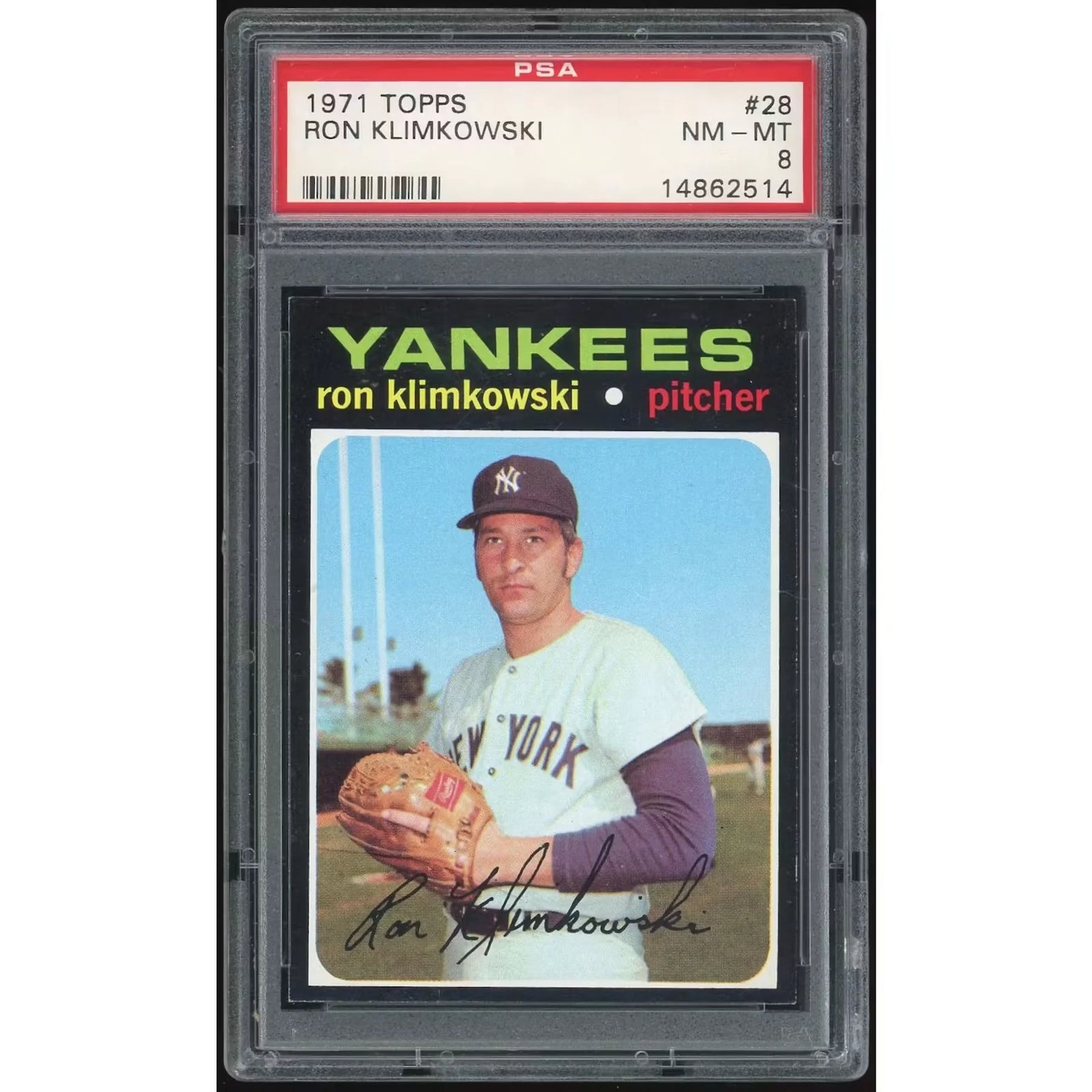 Ron Klimkowski 1971 Topps #28 Baseball Card | PSA 8