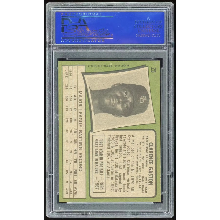 Clarence Gaston 1971 Topps #25 Baseball Card | PSA 8