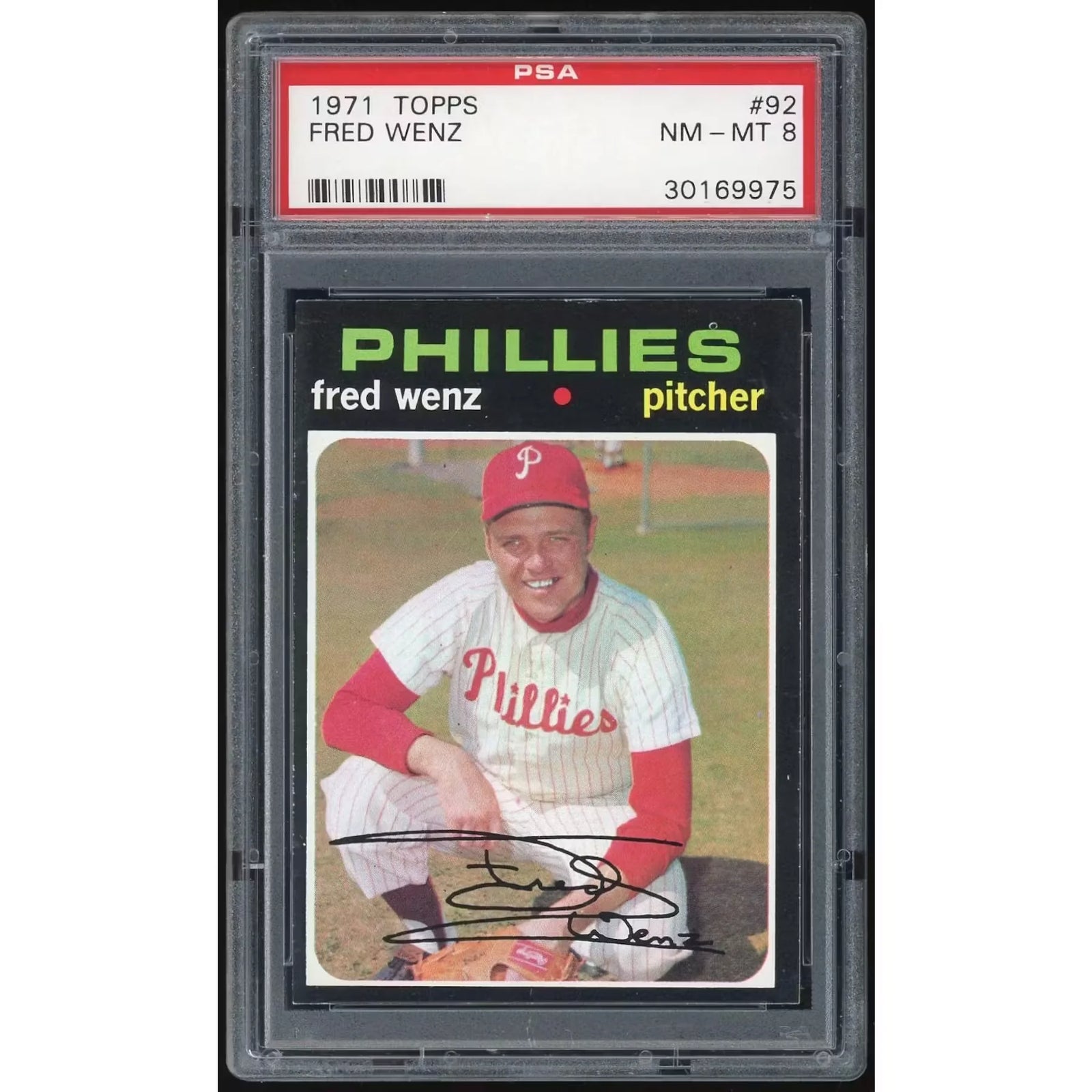 Fred Wenz 1971 Topps #92 Baseball Card | PSA 8