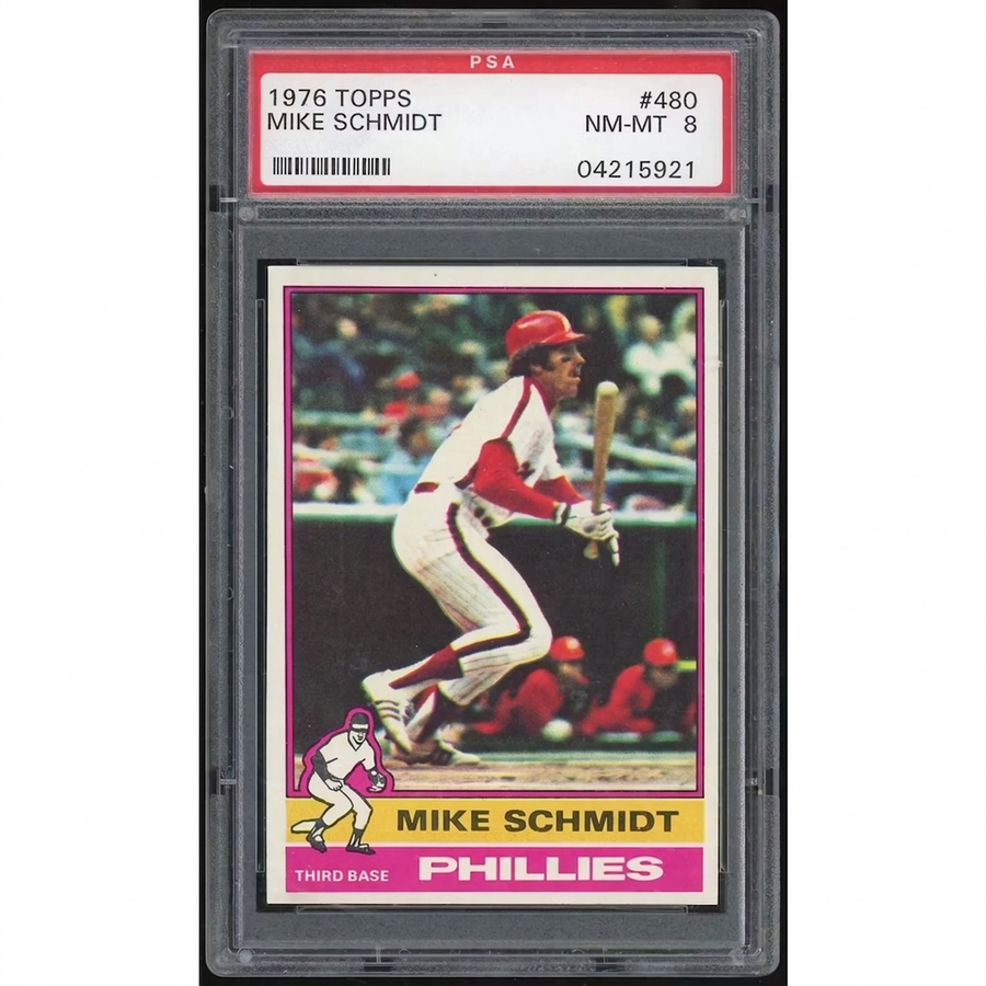 Mike Schmidt 1976 Topps #480 Baseball Card | PSA 8