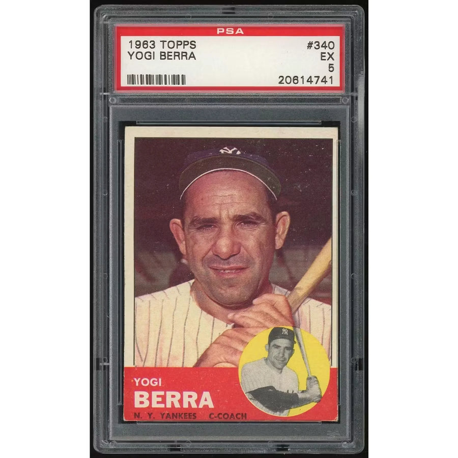 Yogi Berra 1963 Topps #340 Baseball Card | PSA 5