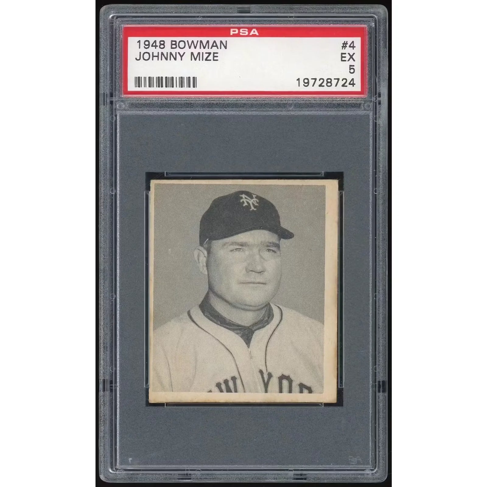 Johnny Mize 1948 Bowman #4 Rookie Card | PSA 5