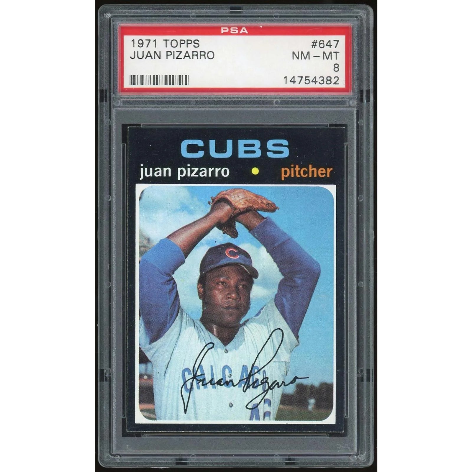 1971 Topps #647 Juan Pizarro Baseball Card | PSA 8
