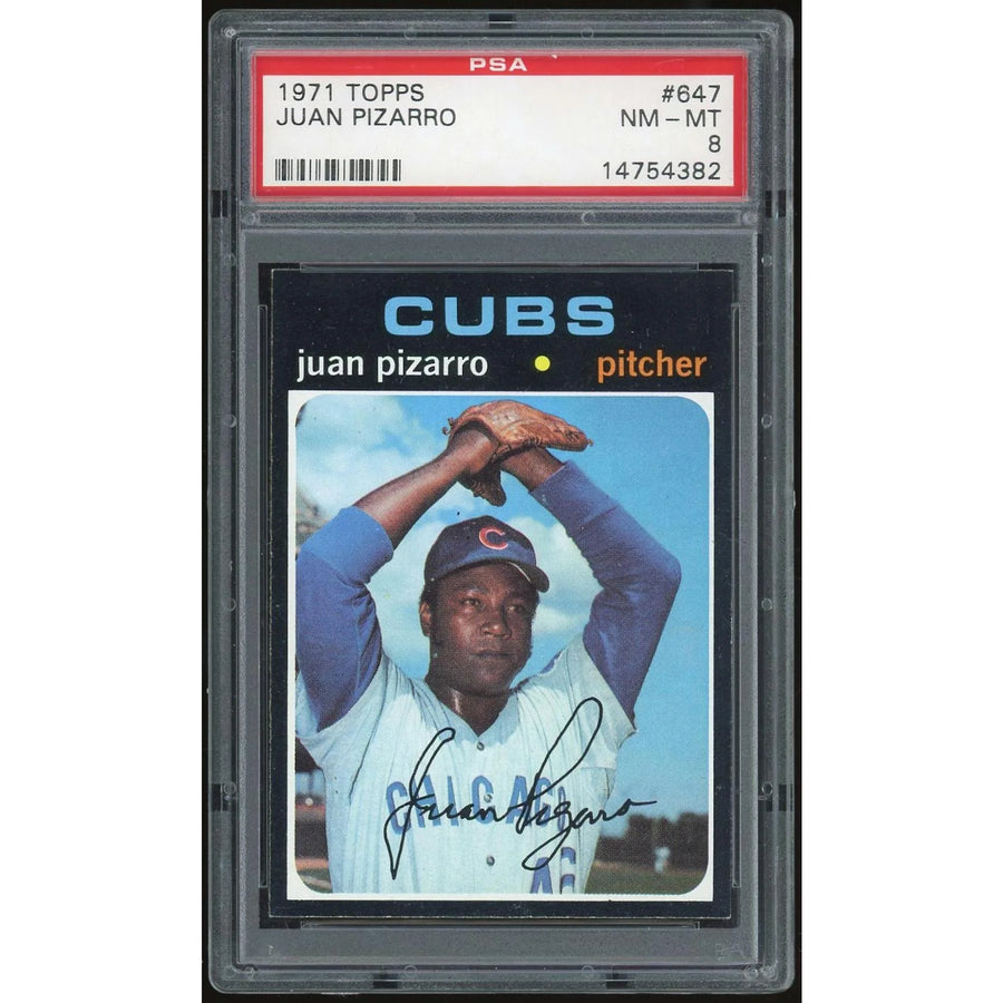 1971 Topps #647 Juan Pizarro Baseball Card | PSA 8