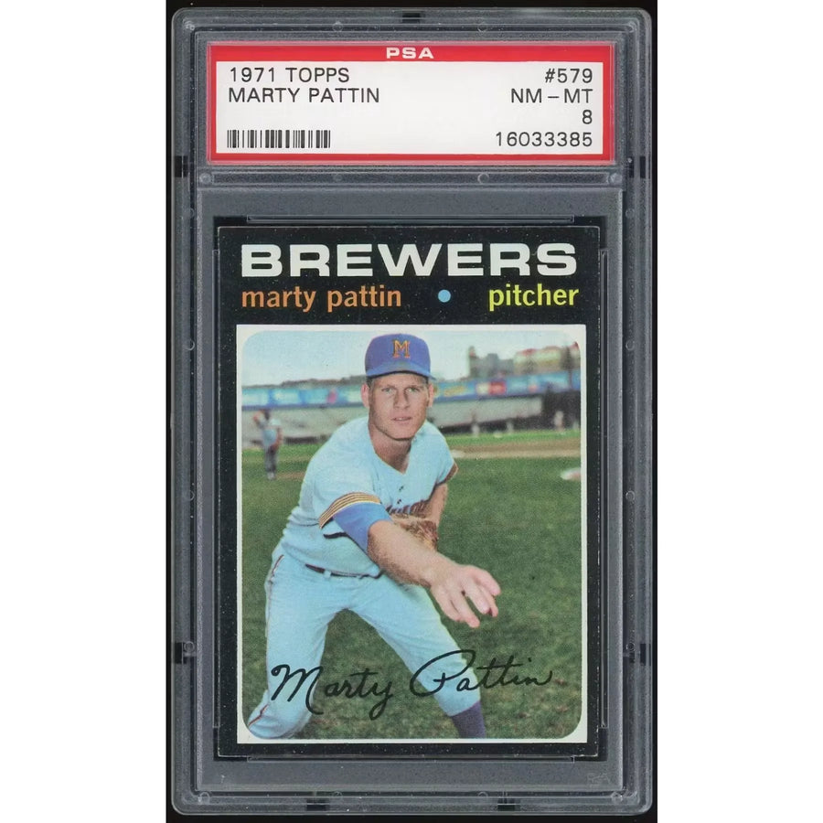 Marty Pattin 1971 Topps #579 Baseball Card | PSA 8