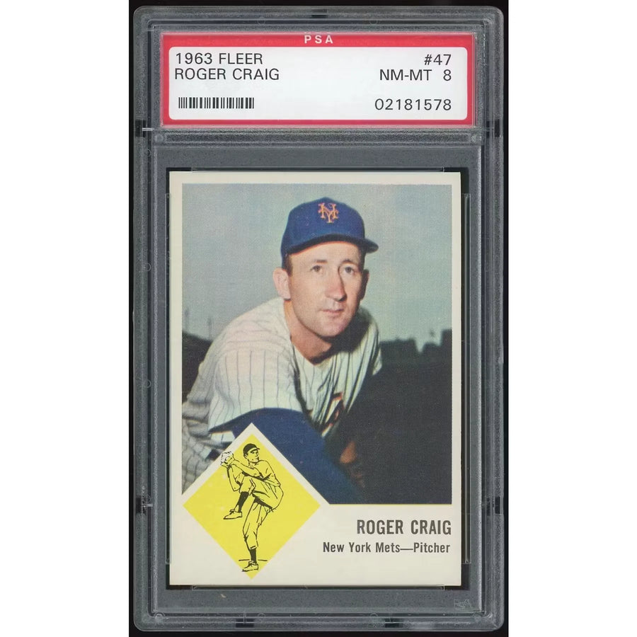 Roger Craig 1963 Fleer #47 Trading Card | PSA 8