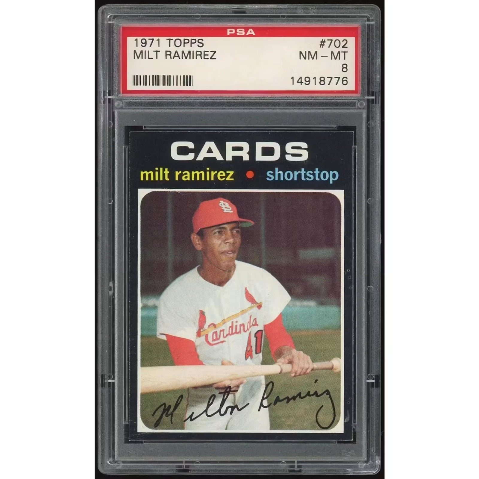 1971 Topps #702 Milt Ramirez Rookie Card | PSA 8