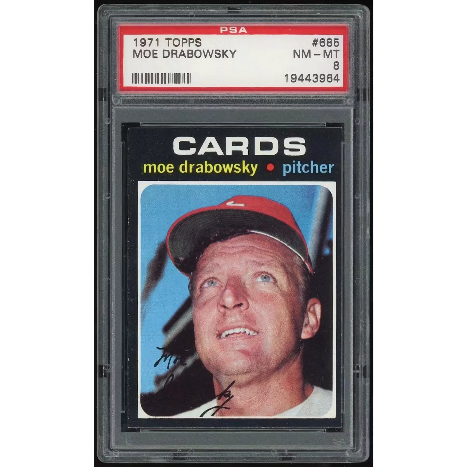 Moe Drabowsky 1971 Topps #685 Baseball Card | PSA 8