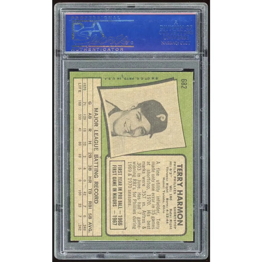 Terry Harmon 1971 Topps #682 Baseball Card | PSA 8