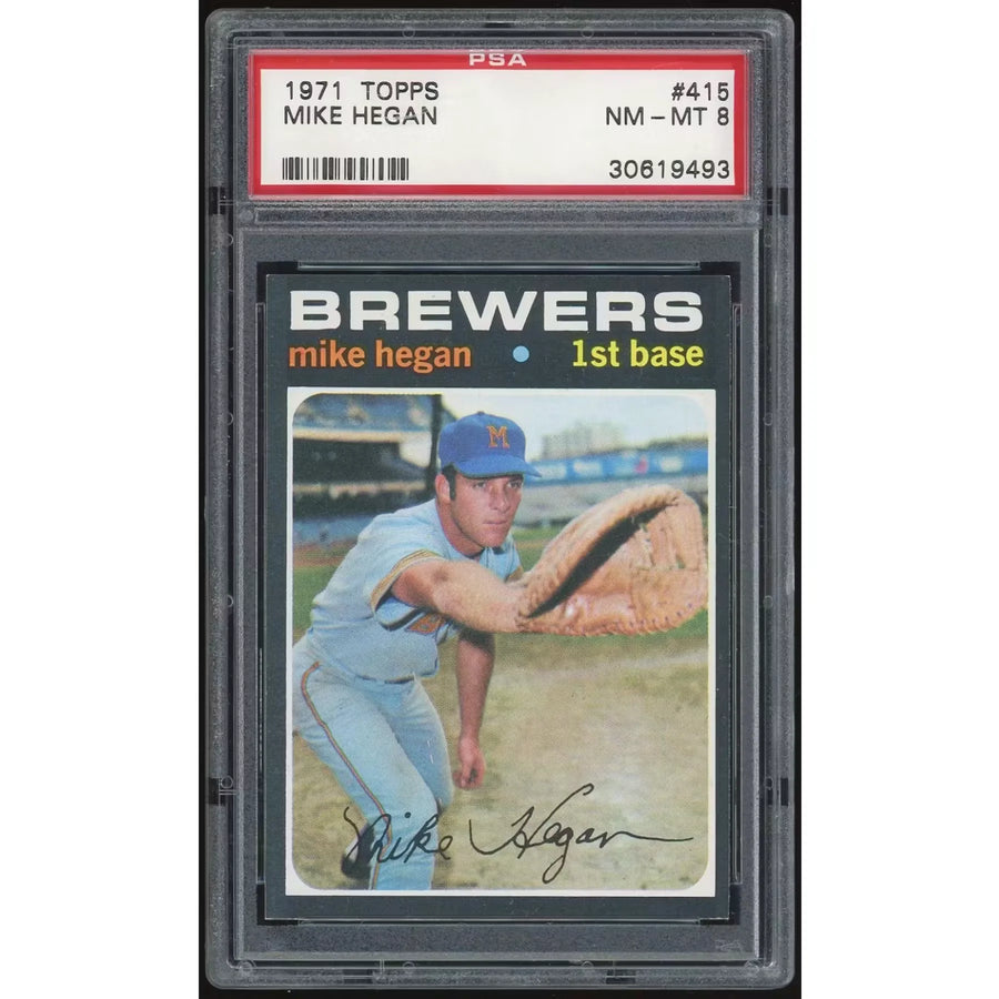 Mike Hegan 1971 Topps #415 Baseball Card | PSA 8
