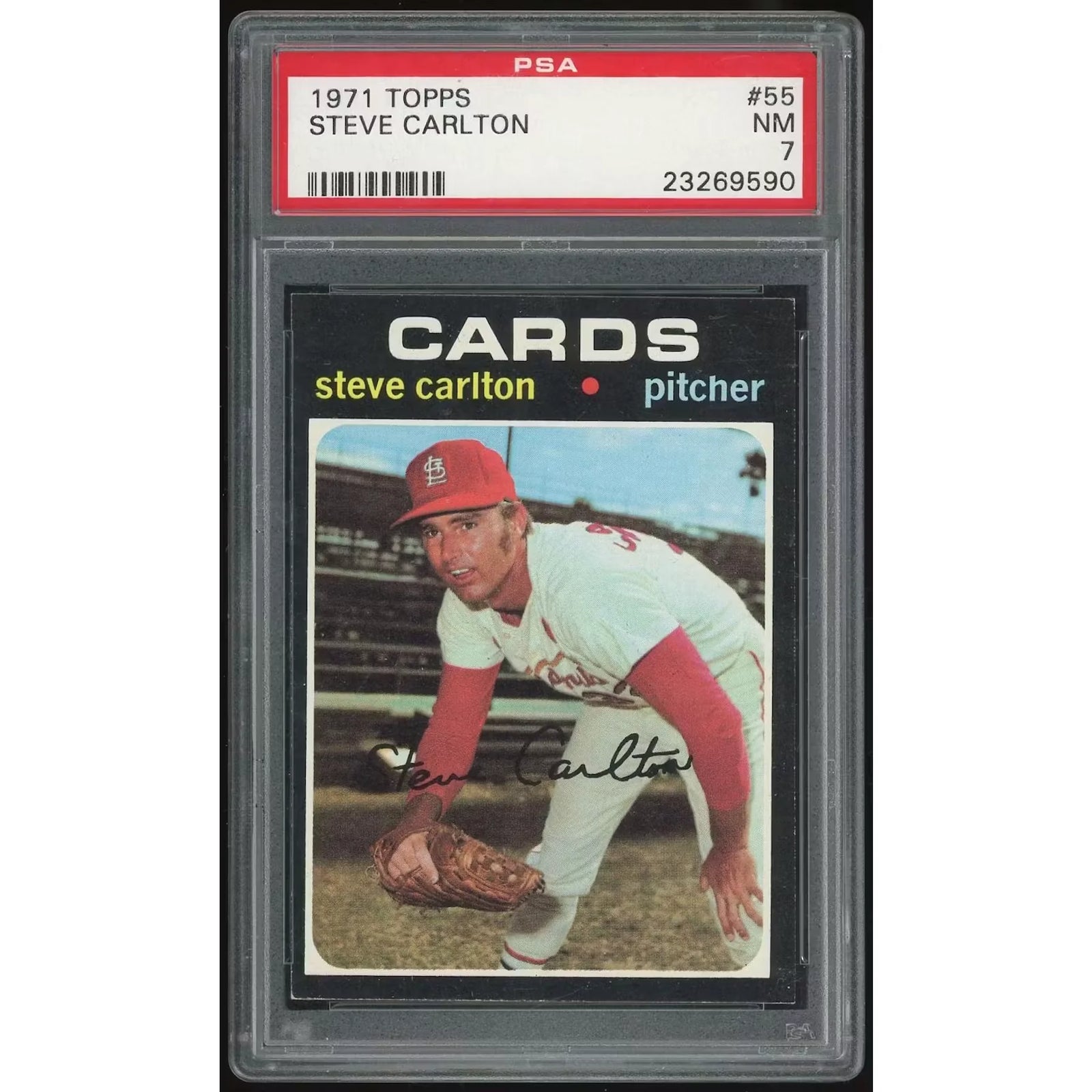Steve Carlton 1971 Topps #55 Baseball Card | PSA 7