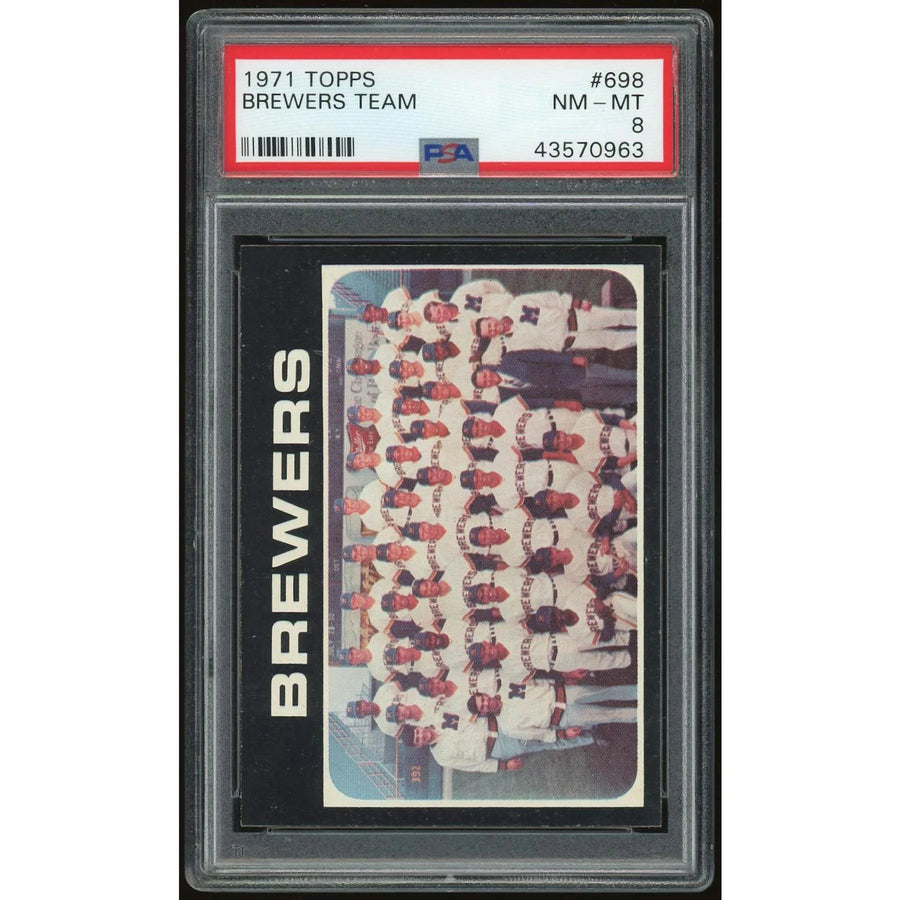 1971 Topps #698 Brewers Team Card | PSA 8