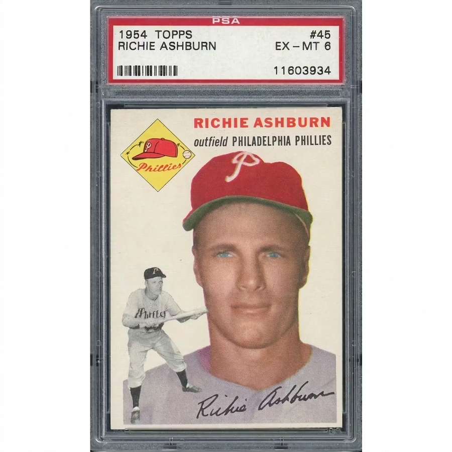 Richie Ashburn 1954 Topps #45 Baseball Card | PSA 6