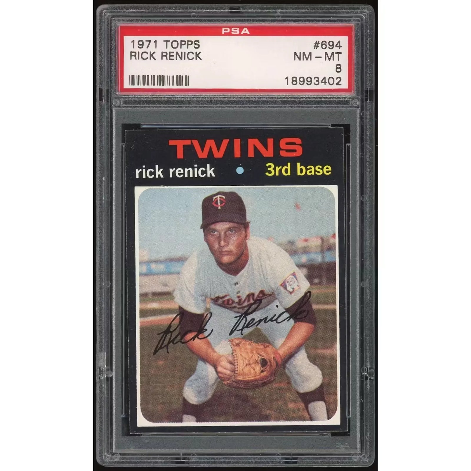 Rick Renick 1971 Topps #694 Baseball Card | PSA 8