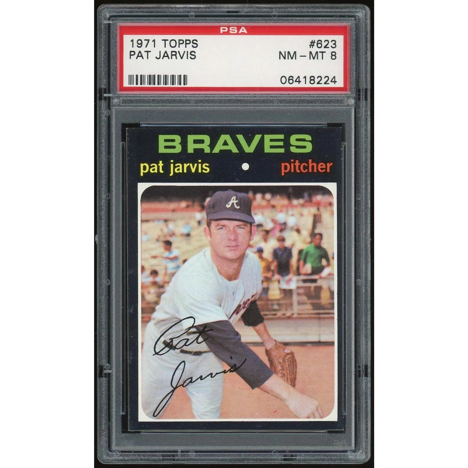 Pat Jarvis 1971 Topps #623 Baseball Card | PSA 8