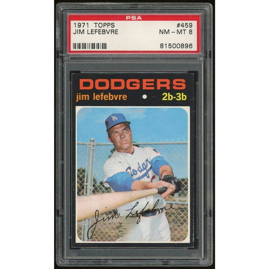 1971 Topps #459 Jim Lefebvre Baseball Card | PSA 8