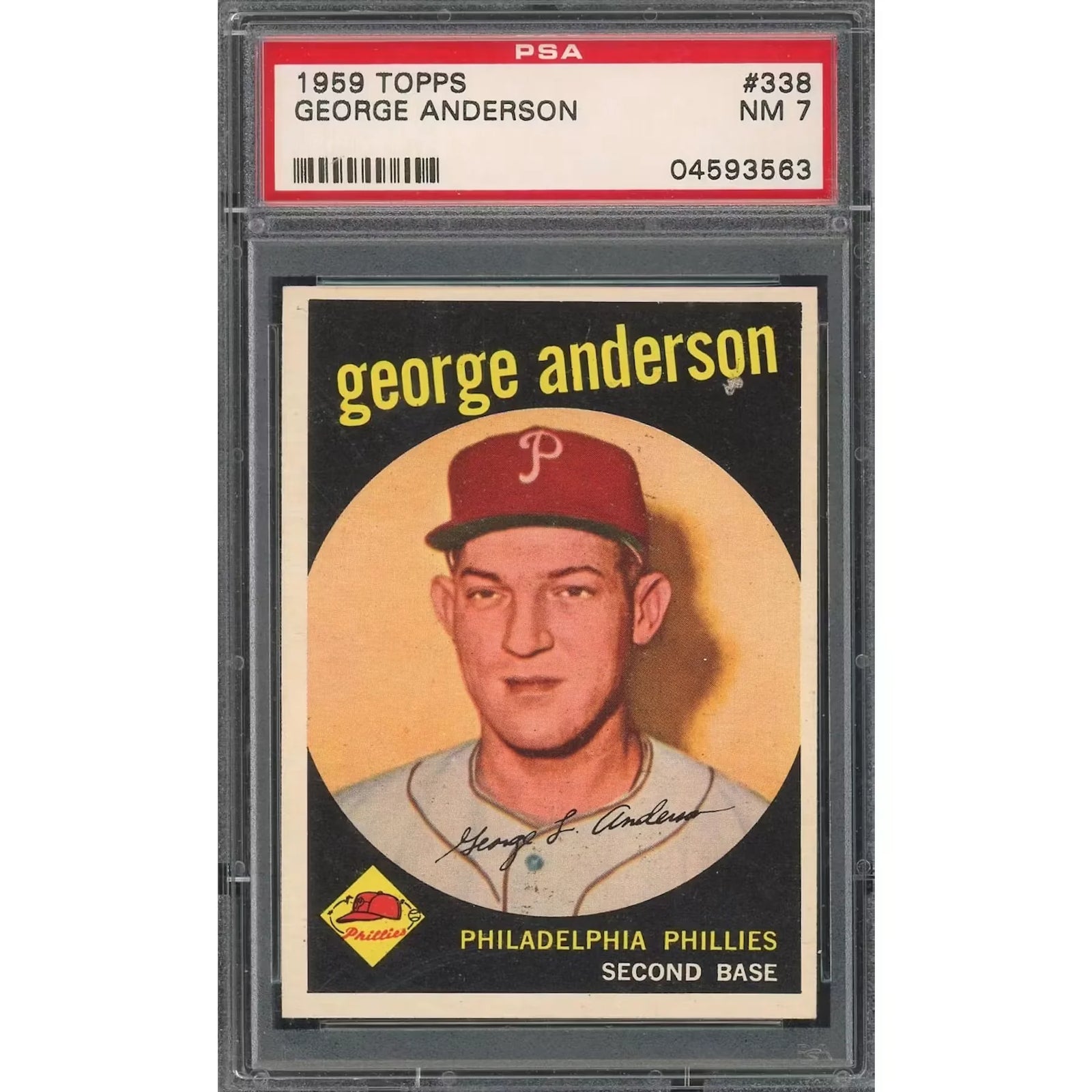 Sparky Anderson 1959 Topps #338 Rookie Card | PSA 7
