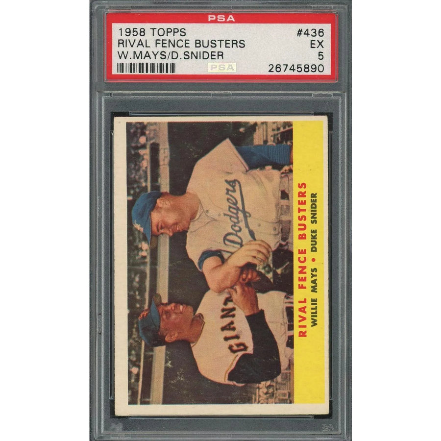 1958 Topps #436 Rival Fence Busters Baseball Card | PSA 5
