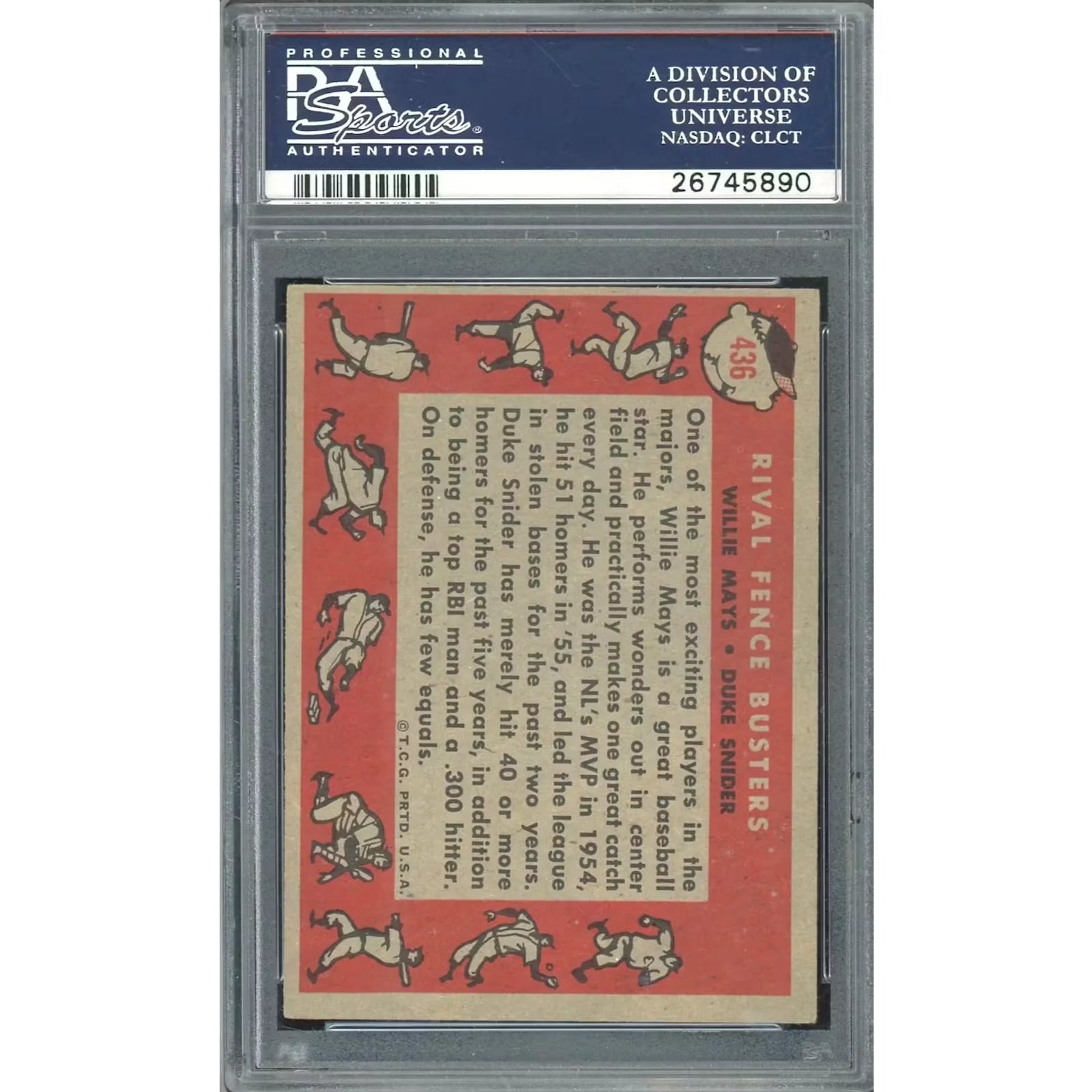 1958 Topps #436 Rival Fence Busters Baseball Card | PSA 5