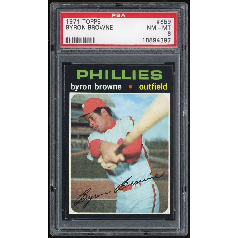1971 Topps #659 Byron Browne Baseball Card | PSA 8