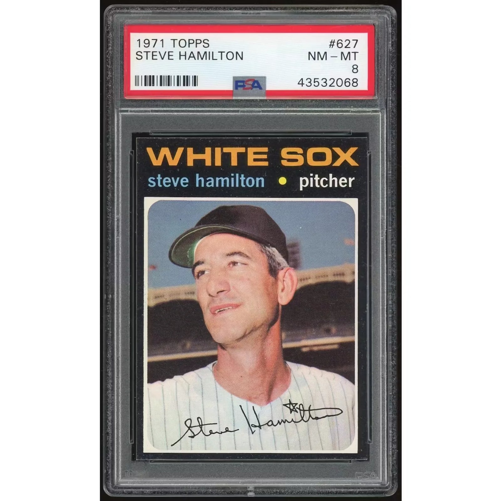 Steve Hamilton 1971 Topps #627 Baseball Card | PSA 8 2068