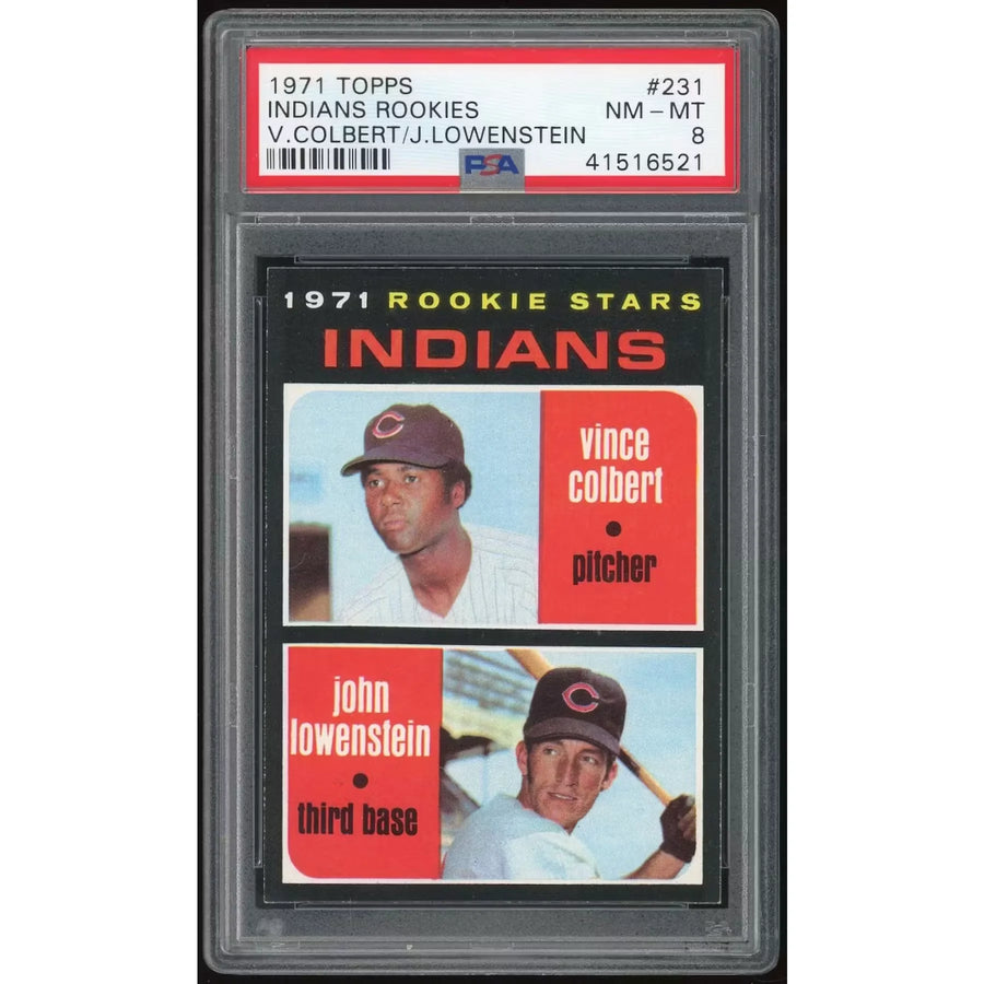 1971 Topps #231 Vince Colbert/John Lowenstein RC | PSA 8