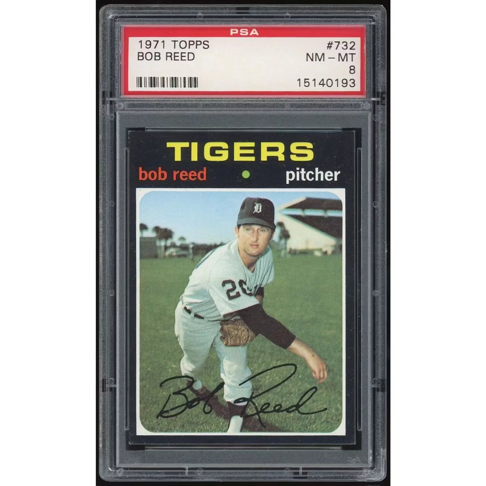1971 Topps #732 Bob Reed Baseball Card | PSA 8