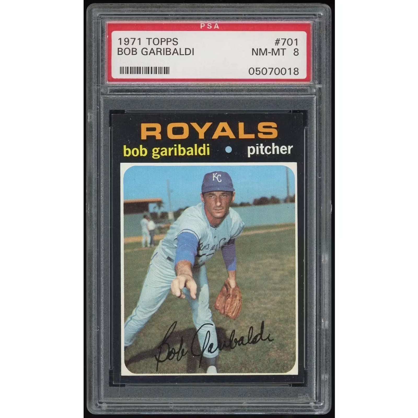 Bob Garibaldi 1971 Topps #701 Baseball Card | PSA 8