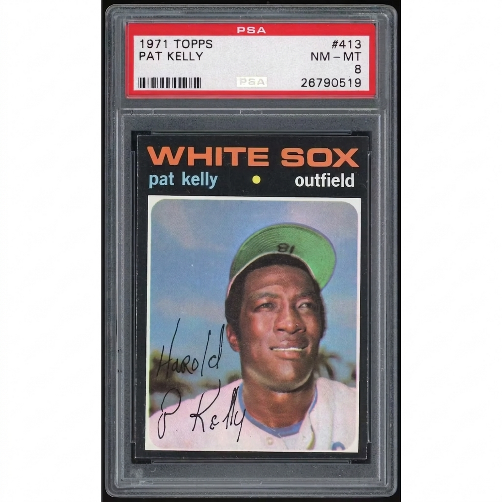 Pat Kelly 1971 Topps #413 Baseball Card | PSA 8