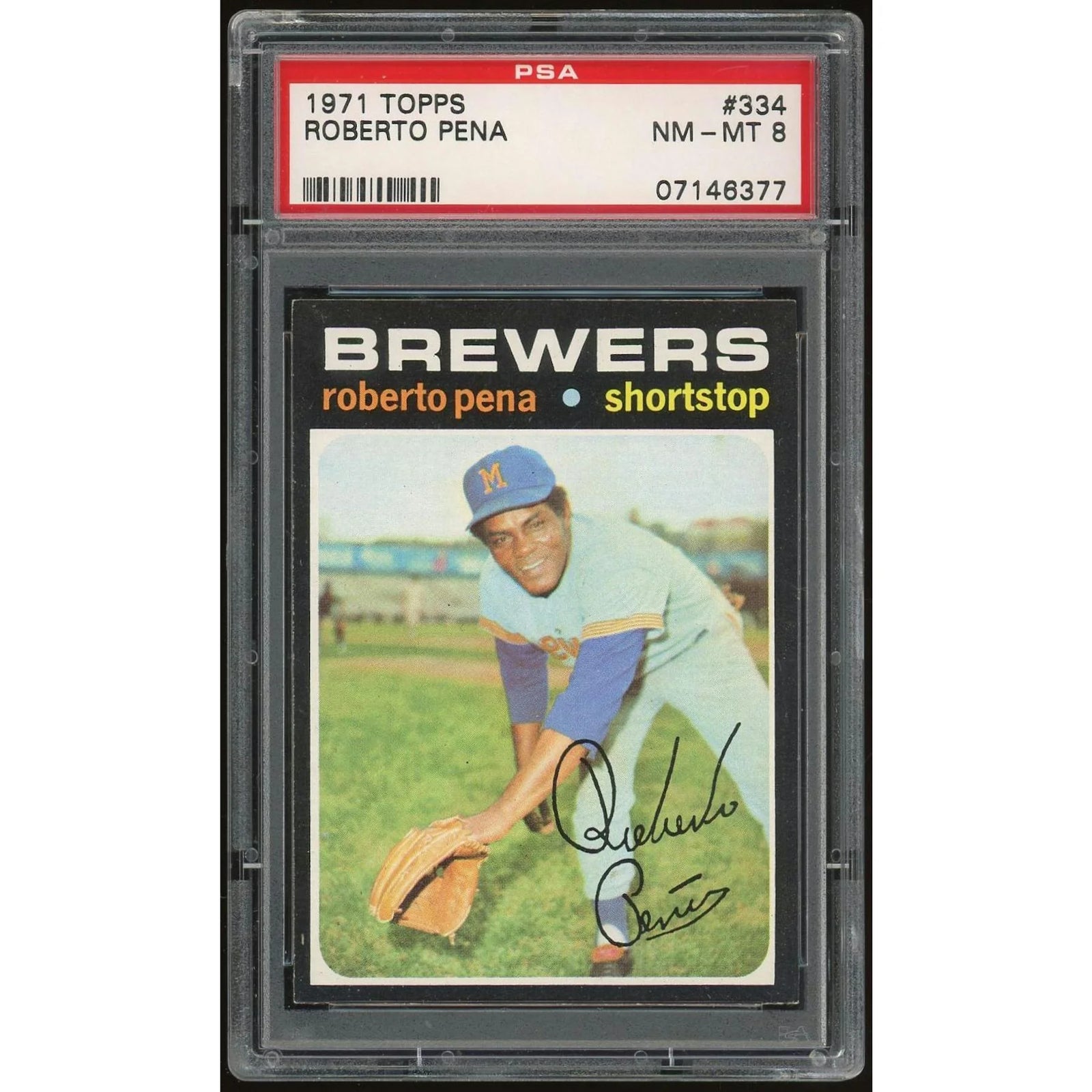 Roberto Pena 1971 Topps #334 Baseball Card | PSA 8