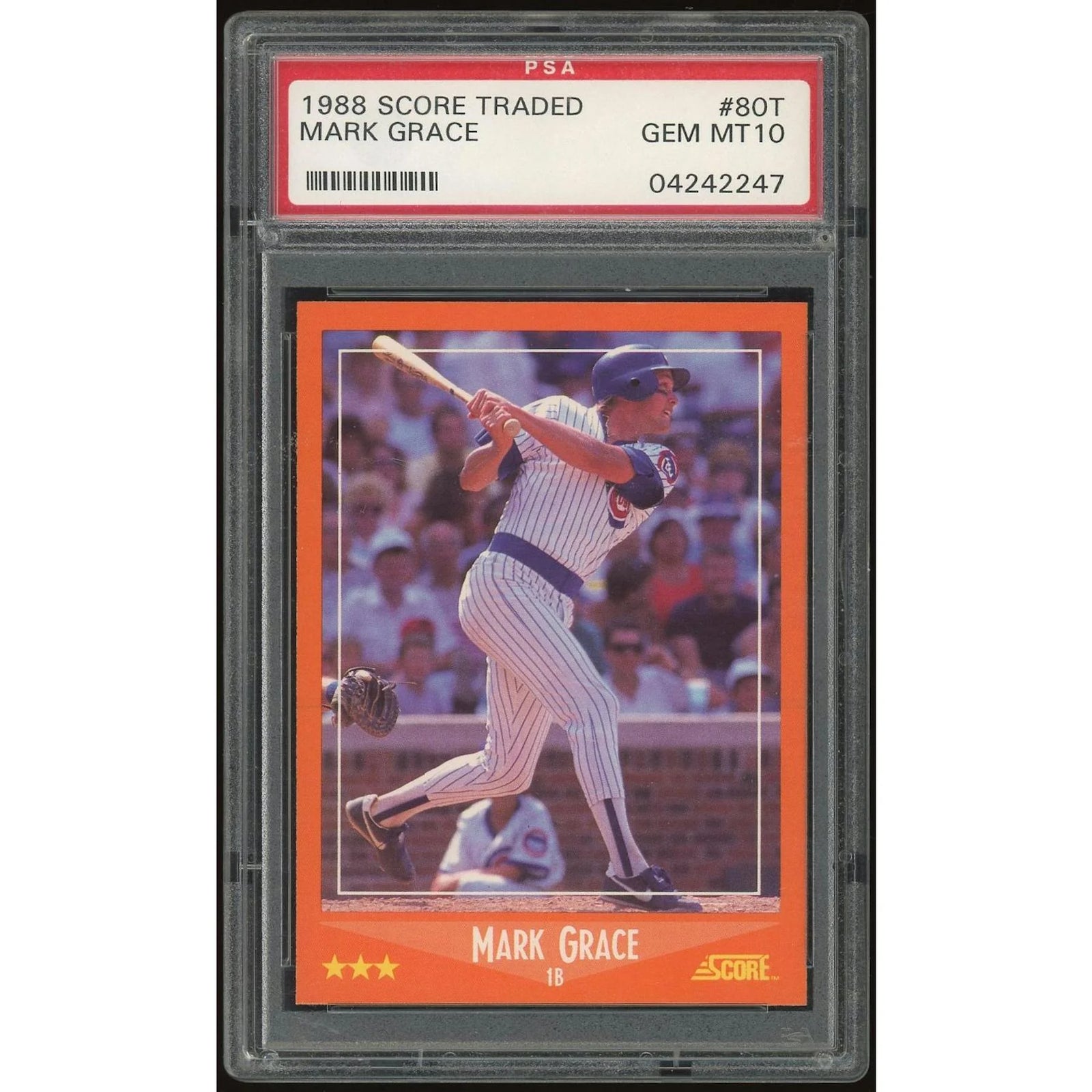 Mark Grace 1988 Score Rookies & Traded #80T Card | PSA 10