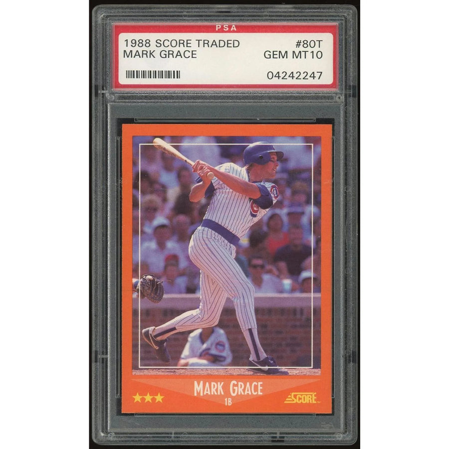 Mark Grace 1988 Score Rookies & Traded #80T Card | PSA 10