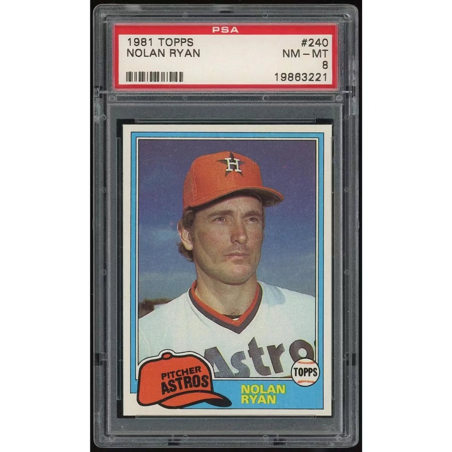 Nolan Ryan 1981 Topps #240 Baseball Card | PSA 8