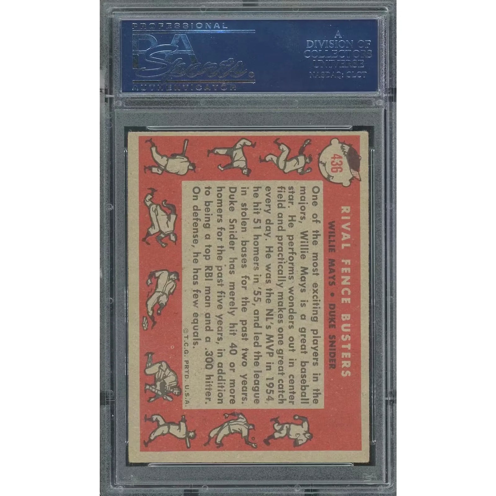 1958 Topps #436 Rival Fence Busters Baseball Card | PSA 4
