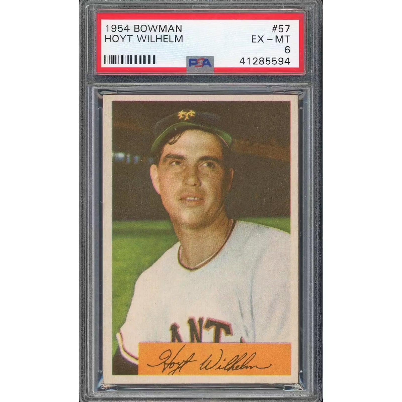 Hoyt Wilhelm 1954 Bowman #57 Baseball Card | PSA 6