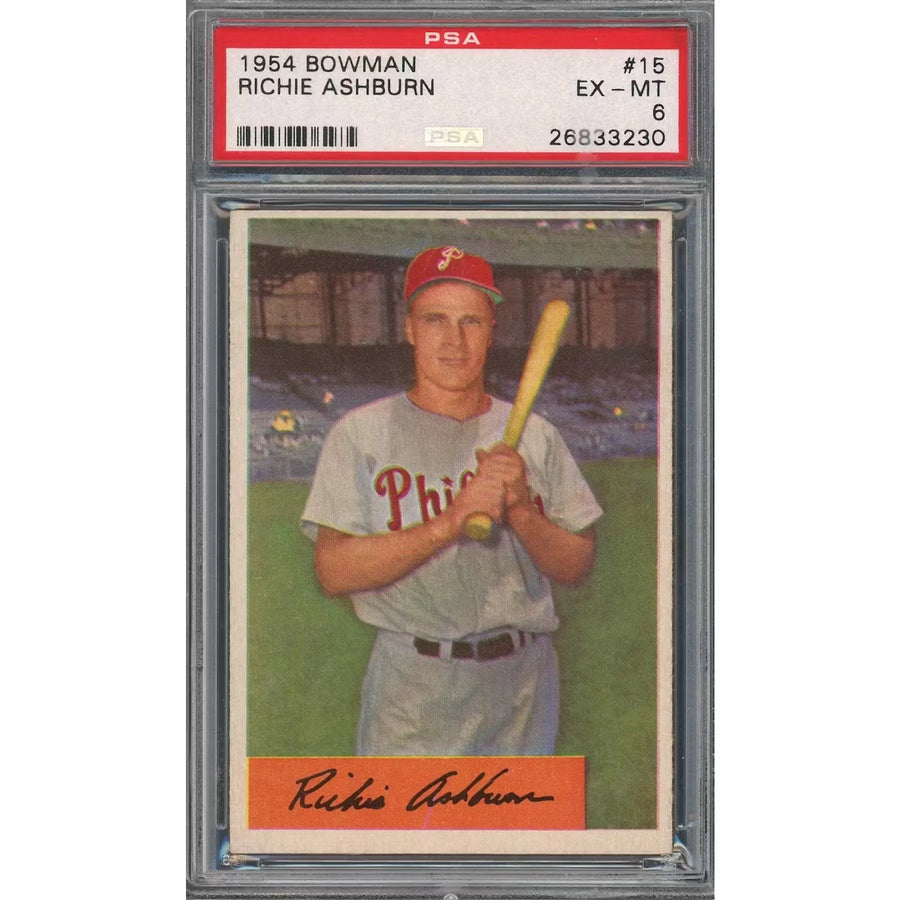 Richie Ashburn 1954 Bowman #15 Baseball Card | PSA 6