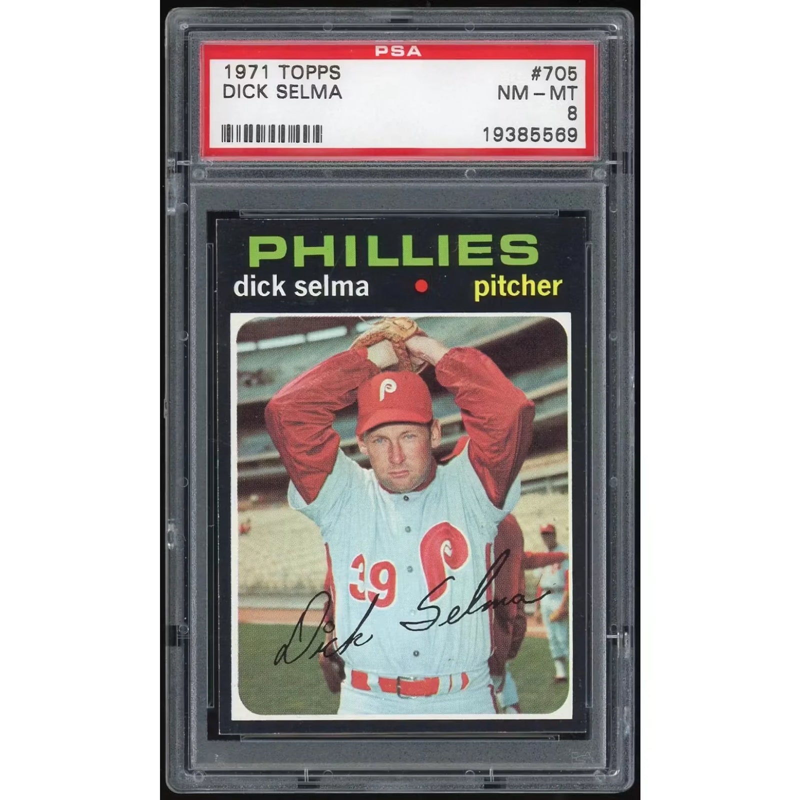 Dick Selma 1971 Topps #705 Baseball Card | PSA 8
