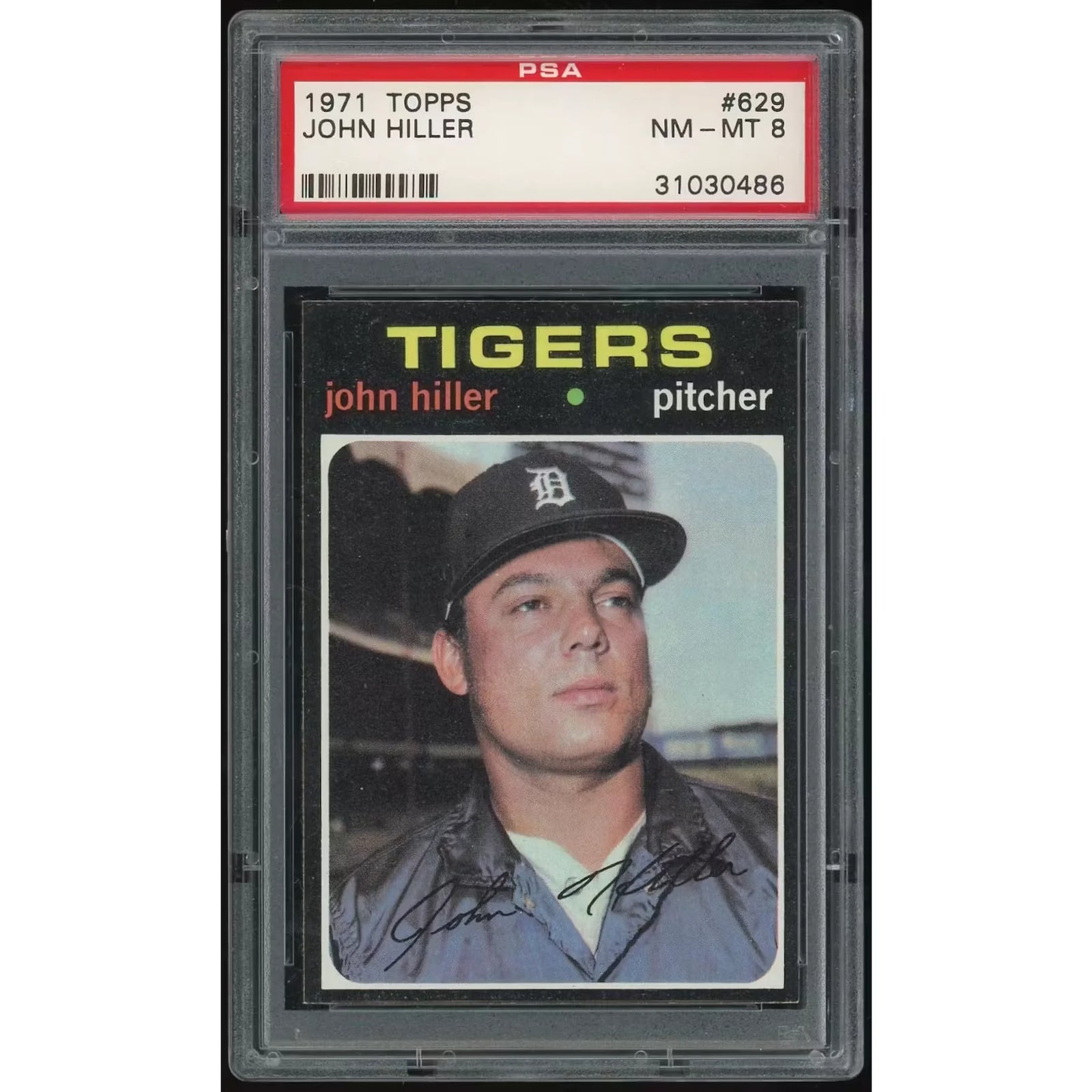 John Hiller 1971 Topps #629 Baseball Card | PSA 8