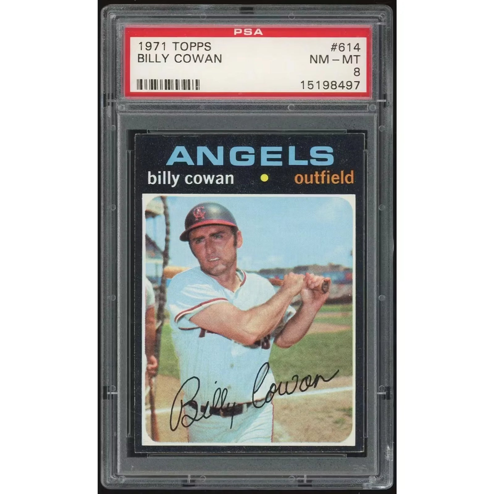 Billy Cowan 1971 Topps #614 Baseball Card | PSA 8