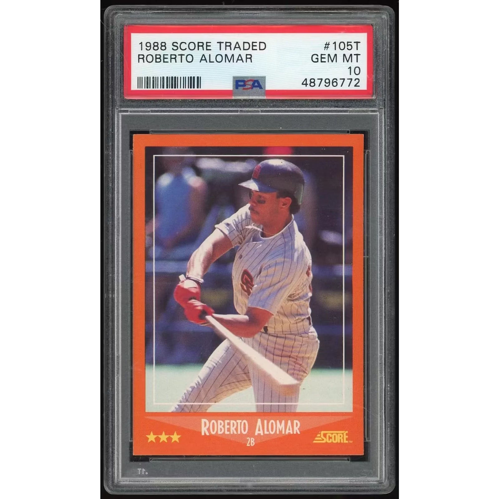 Roberto Alomar 1988 Score Rookies & Traded #105T Card | PSA 10