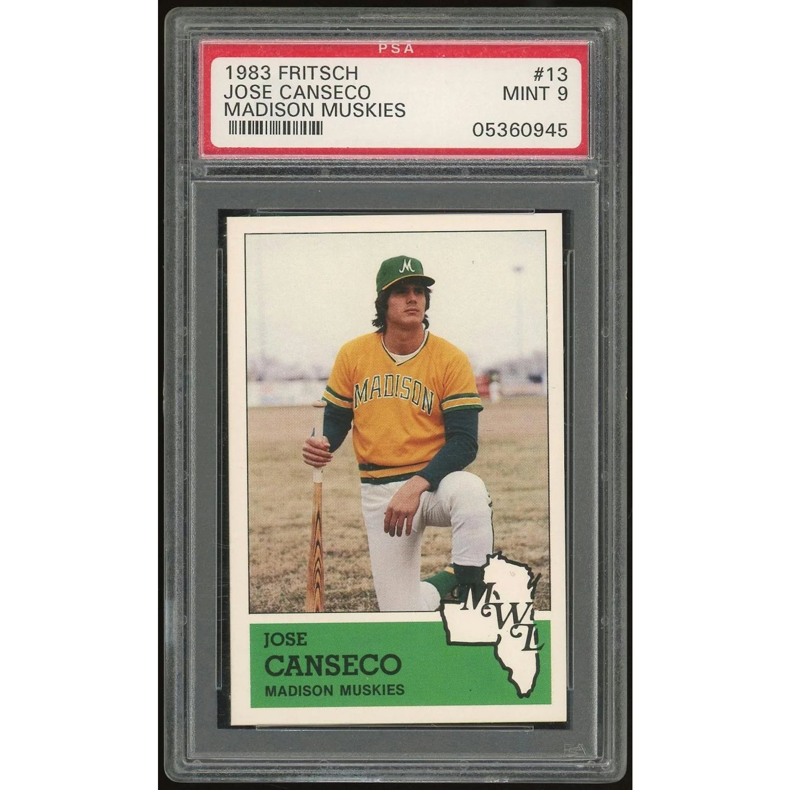 Jose Canseco 1983 Fritsch Madison Card #13 | PSA 9