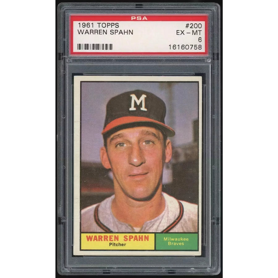 Warren Spahn 1961 Topps #200 Baseball Card | PSA 6