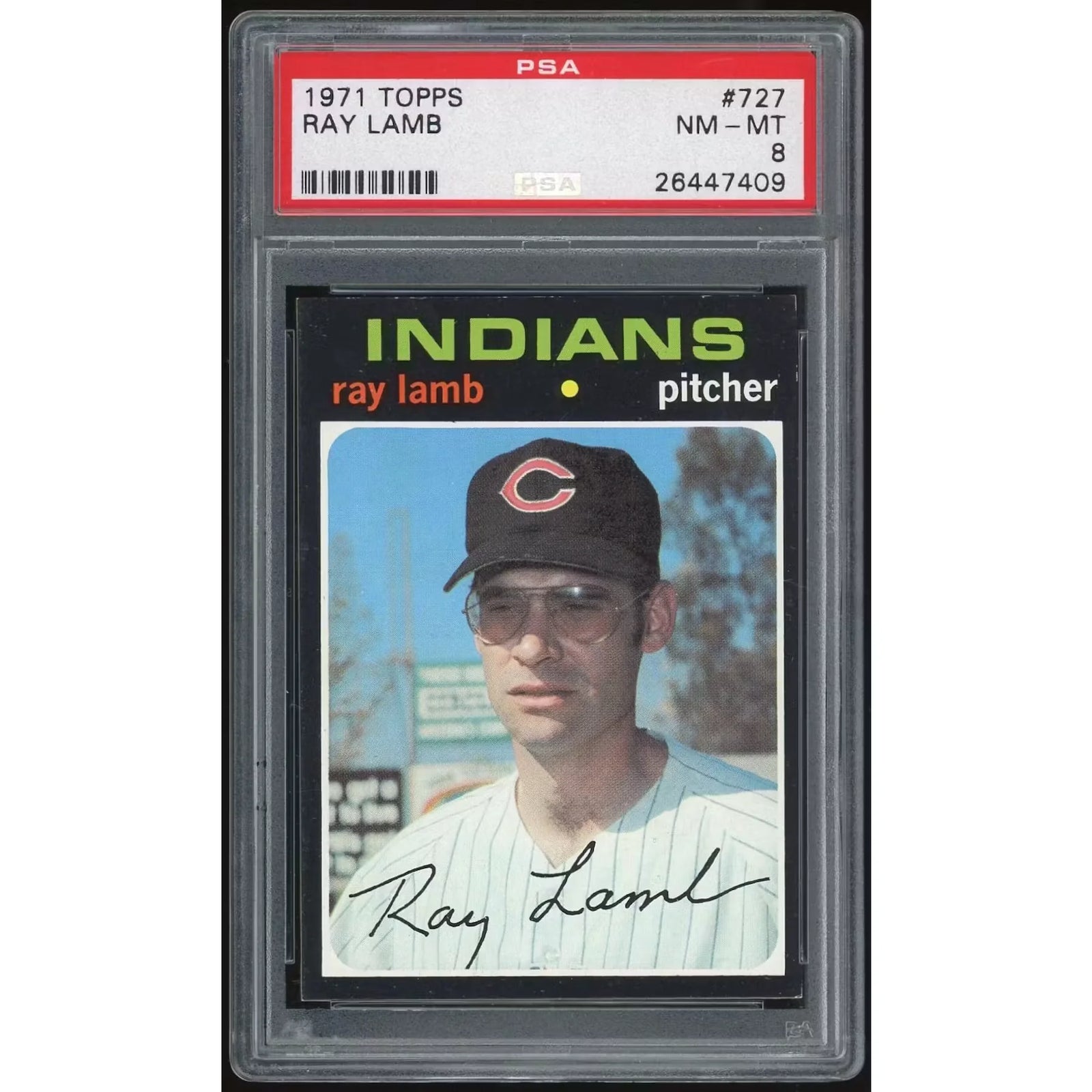 1971 Topps #727 Ray Lamb Baseball Card | PSA 8