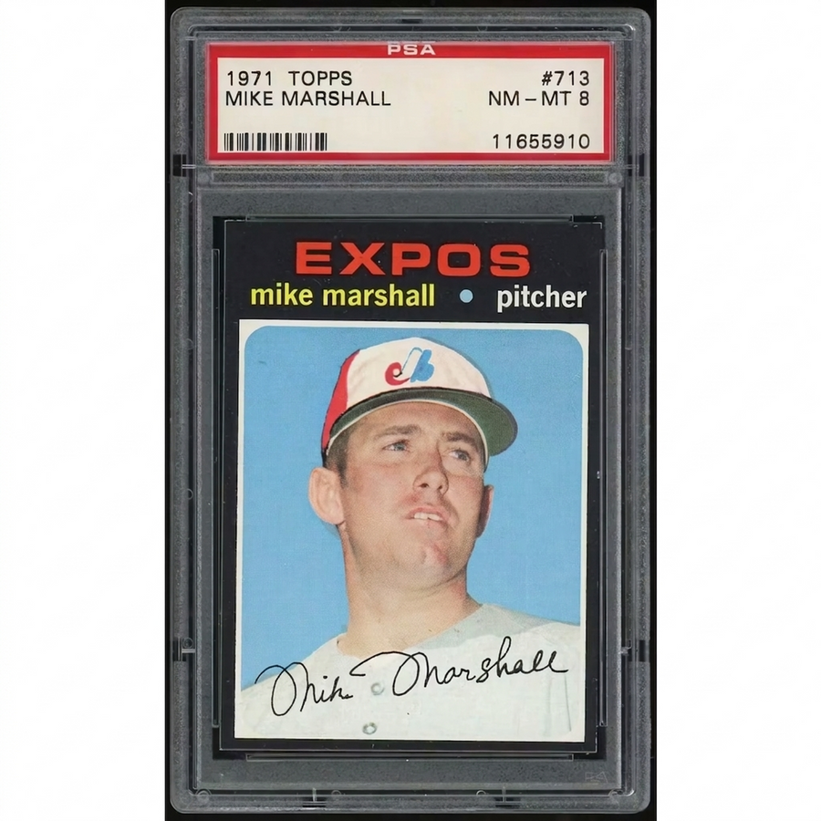 1971 Topps #713 Mike Marshall Baseball Card | PSA 8